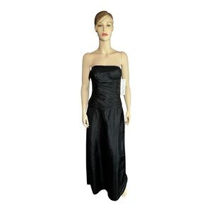NWT Bill Levkoff Strapless‎ Black Gown with Ruching, Size 8 (280)
